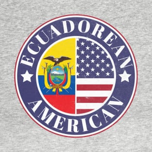 Proud Ecuadorean-American Badge - Ecuador Flag T-Shirt